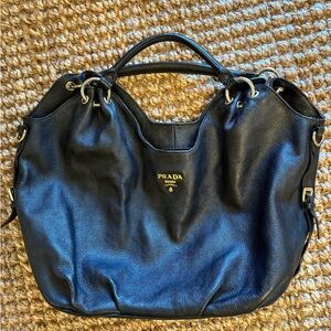 Prada boho leather calfskin hobo bag